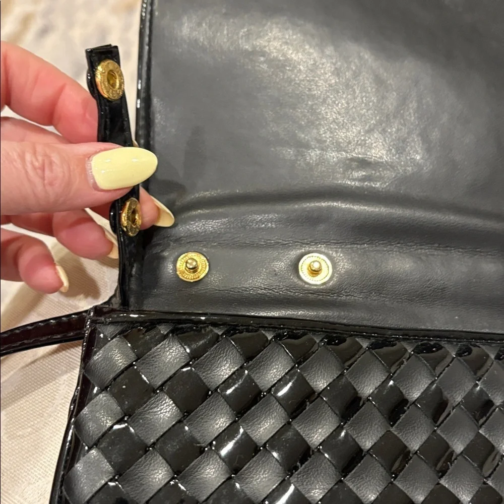 Vintage Aspects Classic leather Black Woven Crossbody shoulder clutch bag